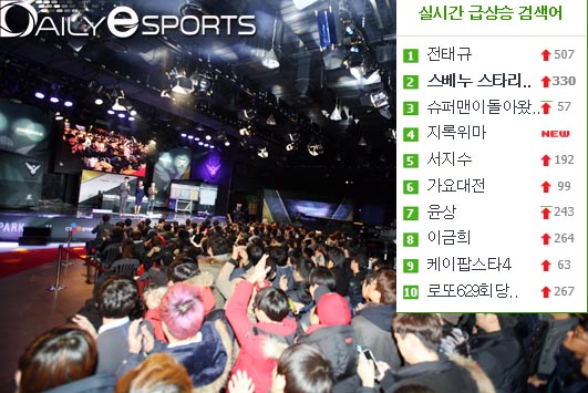 시작부터 화제, 스베누 스타리그 실시간 검색 1위!