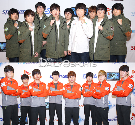 진에어 그린윙스(위)와 SK텔레콤 T1.