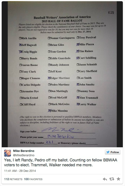 투표용지를공개한마이크베라르디노.