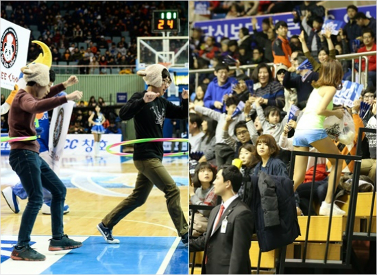 '팬이없으면KBL도없다'이른바하승진사태는한국농구계는물론프로스포츠전체에팬과선수의관계란무엇인지알려줄계기가될만하다.사진은지난1일삼성-KCC의경기에서팬들이이벤트에참가한모습(왼쪽)과4일KCC팬들이LG전을응원하는모습.(자료사진=KBL)