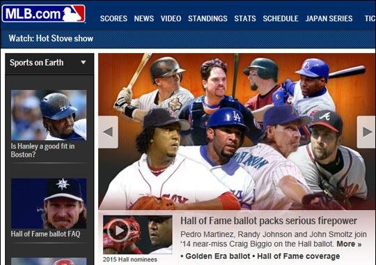 ▲2015명예의전당을노리는이들.그가운데마이크피아자(사진맨윗줄좌측두번째)도있다.사진│MLB.COM