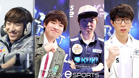 스포티비 스타리그 가상 죽음의 조 멤버로 꼽히는 김준호, 조성주, 이승현, 백동준(왼쪽부터).