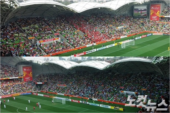 한국과우즈베키스탄의2015호주아시안컵8강전이열린22일호주멜버른의렉탱귤러스타디움은2만3381명의응원단이뿜어내는엄청난함성으로가득했다.멜버른(호주)=오해원기자