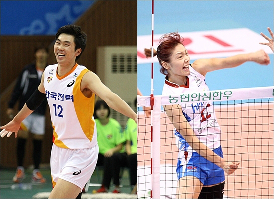 4라운드MVP전광인(왼쪽)과문정원.(자료사진=KOVO)