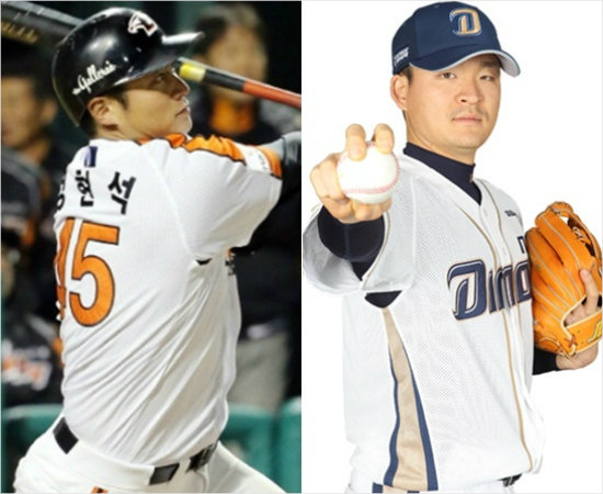 '빨리그라운드에돌아오겠습니다'지난달과올해예기치못한질병으로수술과재활에들어간한화외야수정현석(왼쪽)과NC투수원종현.(자료사진=한화,NC)