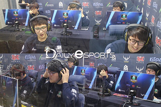 리그 오브 레전드 대학생 배틀 결승전에서 맞붙는 강원대학교(위)와 전남과학대학교.