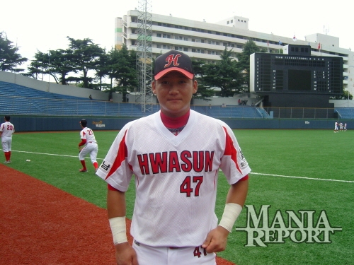 ▲화순고시절의신진호.당시고교포수랭킹1,2위를다투었던그는캔자스시티와계약금60만달러조건에미국땅을밟았다.사진│김현희기자