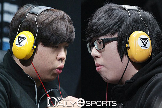 스베누 스타리그 3~4위전에서 맞붙는 윤찬희(왼쪽)와 구성훈.