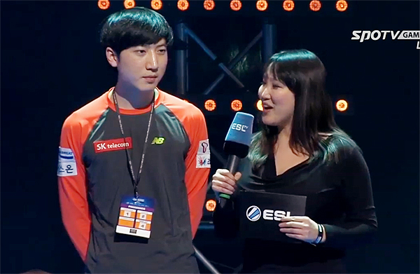 KT 롤스터 이승현을 제압하고 8강에 합류한 SK텔레콤 T1 이신형.