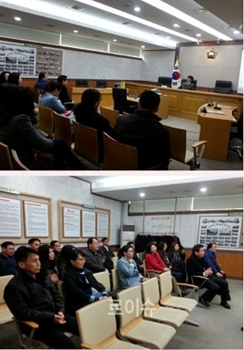 ▲경남인재개발원연수생들이창원지방법원을견학하고있다.(사진제공=창원지법)