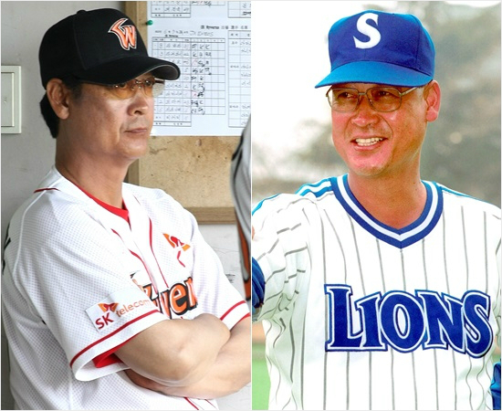 '2000년과올해의김용희'김용희SK감독은28일삼성과대구개막전에서쓴잔을맛봤다.오른쪽사진은SK와대구개막전에서졌던2000년삼성사령탑시절모습.(자료사진=SK,삼성)