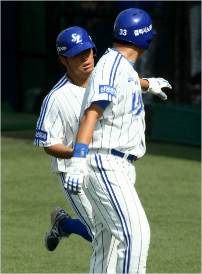 박석민은지난달29일SK전에서의욕이앞서선행주자박한이를앞서는우를범했다.(자료사진=삼성)