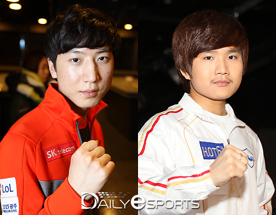 SK텔레콤 이신형(왼쪽)과 MVP 황강호.