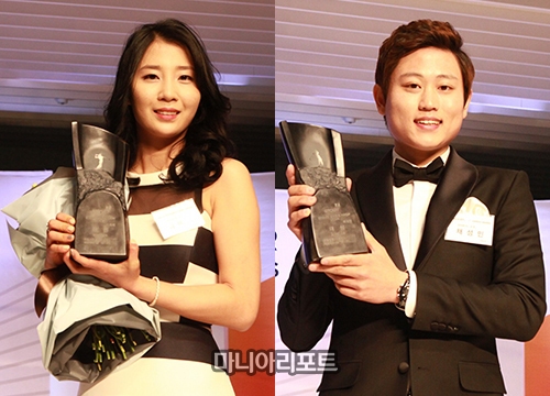 ▲최예지(왼쪽)와채성민.사진