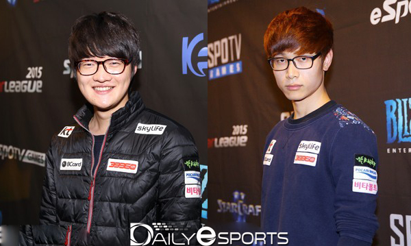 KT 롤스터 프로토스 김대엽(왼쪽)과 주성욱.