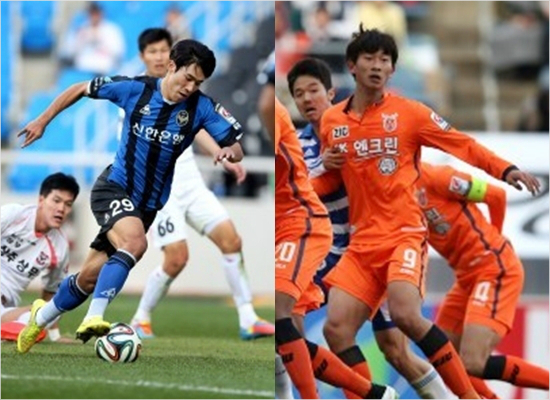 김도훈인천감독과황선홍포항감독은K리그를이끌어갈차세대대형공격수재목으로각각진성욱(왼쪽)과김현을지목했다.(자료사진=한국프로축구연맹)