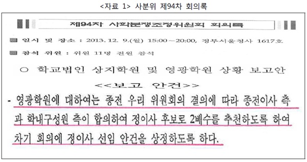 ▲<자료1>사분위제94차회의록