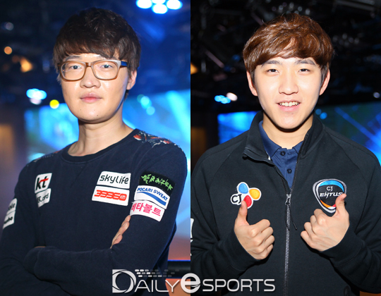 스타리그 8강에 진출한 김대엽(왼쪽)과 김준호.