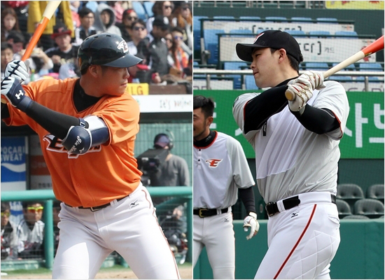 최진행(왼쪽)과김태완.(자료사진=한화이글스)