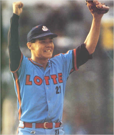 1990년시즌최다볼넷을기록한고박동희.(자료사진=롯데자이언츠)