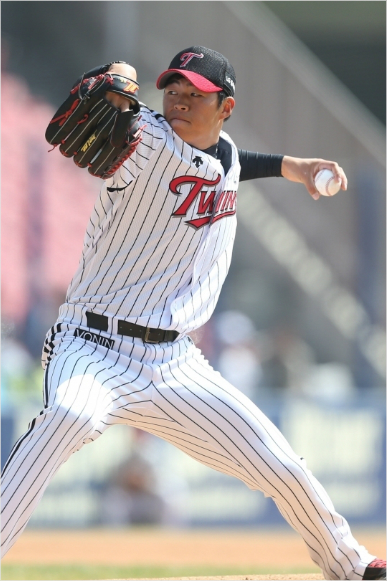 2015년최다볼넷을기록중인임지섭.(자료사진=LG트윈스)