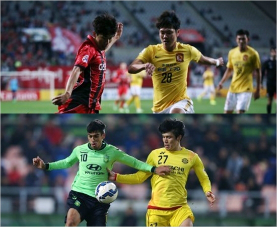 각각중국과일본에서활약하는국가대표출신수비수김영권(위)과김창수는아시아축구연맹(AFC)챔피언스리그에서는적으로K리그팀들과만난다.(자료사진=한국프로축구연맹)