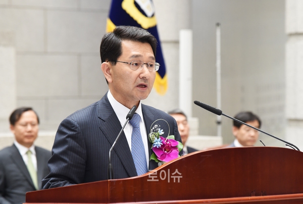 ▲지난8일대법원에서취임식을갖고있는박상옥신임대법관(사진제공=대법원)