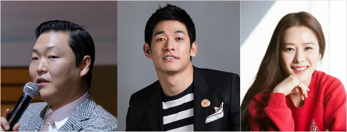 가수싸이와배우정석원그리고김현주.(자료사진,에스박스미디어제공)