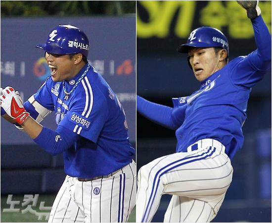 '우리도안심못해'삼성외야수박한이(왼쪽)과박해민.(자료사진=박종민기자,삼성)