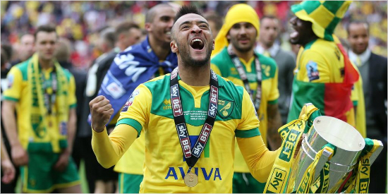 노리치시티의측면공격수네이선레드몬드는올시즌자신이기록한6골가운데3골을시즌막판4경기에몰아치며소속팀이1년만에프리미어리그로복귀하는데분명한힘을보탰다.(자료사진=노리치시티공식트위터)