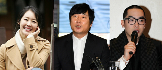 왼쪽부터배우황수정,개그맨이수근,가수크라운제이.(SBS제공,자료사진)