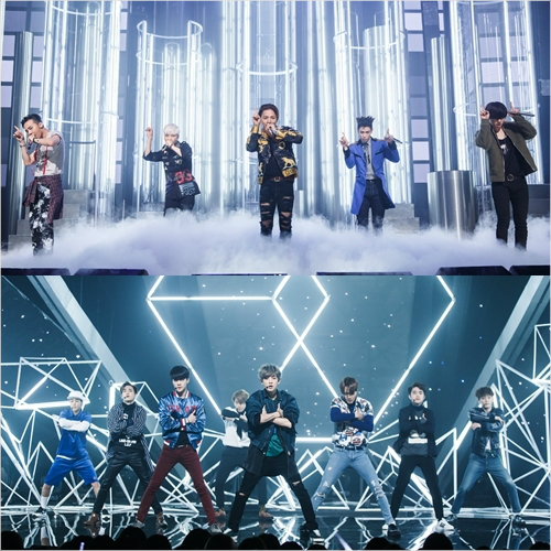 위부터그룹빅뱅과엑소.(CJE&M제공)
