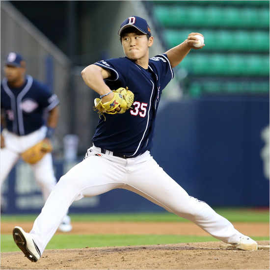 '오늘이내인생최고의날'두산좌완진야곱이11일LG와홈경기에서힘차게공을뿌리고있다.(잠실=두산베어스)