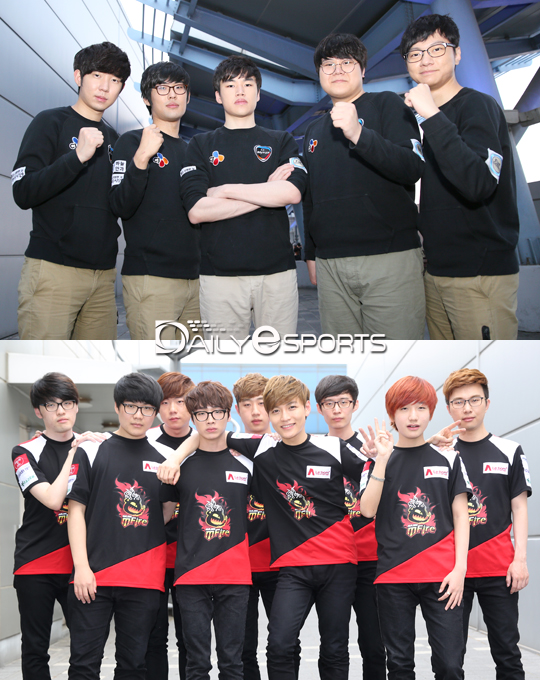 CJ 엔투스(위)와 나진e엠파이어.