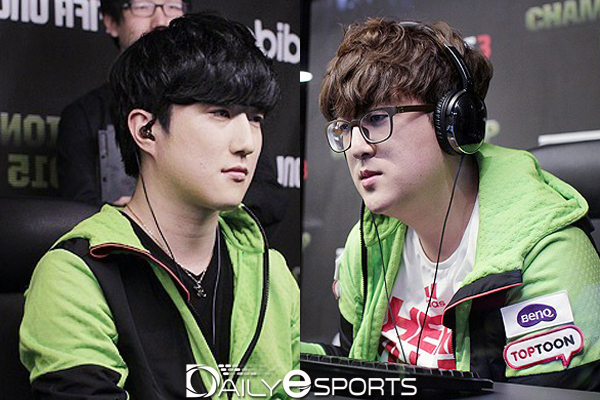 피파온라인3 챔피언십 4강에서 맞붙었던 박준효(왼쪽)와 장동훈.