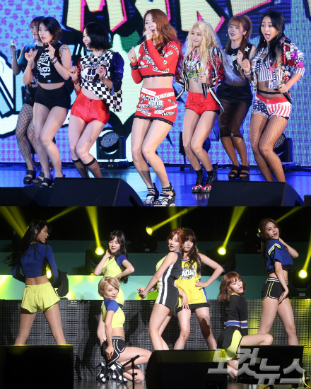 걸그룹씨스타(위),AOA(자료사진)