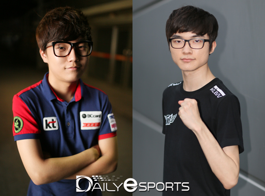 MVP 포인트 공동 1위에 오른 KT 김찬호(왼쪽)와 SK텔레콤 이상혁이 맞대결을 펼친다.