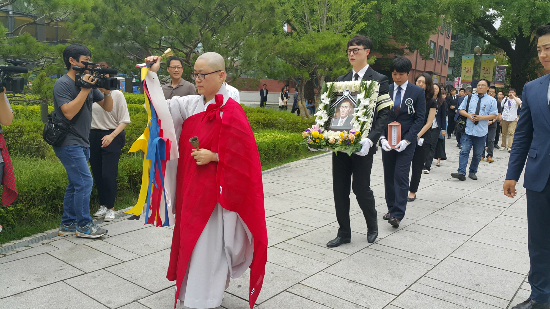 배우고김운하씨노제.(사진=유원정기자)
