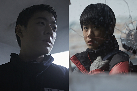 영화'소수의견'에서의무경찰복무중사망한김희택역의배우노영학(왼쪽)과철거민아들로서의도치않은죽음을맞게된중학생박신우로분한배우최수한.(사진=하리마오픽쳐스제공)