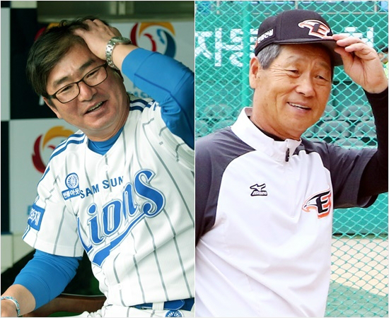 '아,아쉽네'삼성은지난달초뜻밖의5연패를당하며1위로치고나갈기회를잃고혼돈의선두싸움을벌이고있다.특히류중일삼성감독(왼쪽)은김성근감독이이끄는한화에당한3연전싹쓸이패배에아쉬움을드러냈다.(자료사진=삼성,한화)