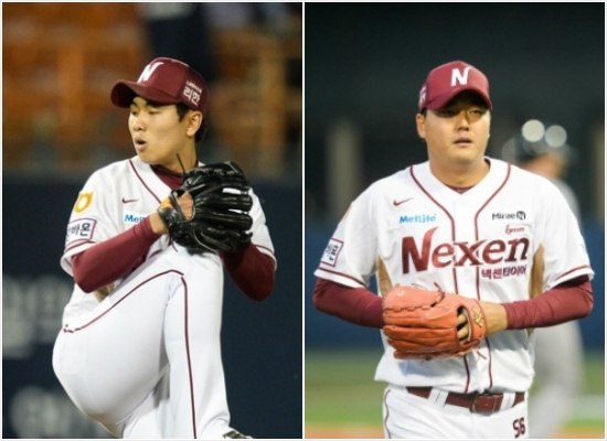 넥센의두유망주투수김택형(왼쪽)과김동준.(자료사진=넥센히어로즈)