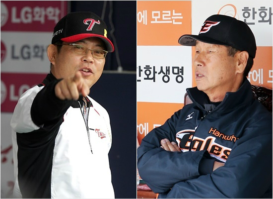 LG양상문(왼쪽),한화김성근감독.(자료사진)