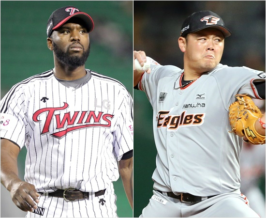 10일선발격돌하는LG소사(왼쪽),한화송창식.(자료사진)