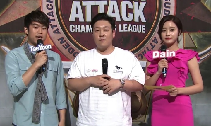 엘리게이터를 제압한 뒤 인터뷰를 하고 있는 SJ게이밍 김고석(가운데).