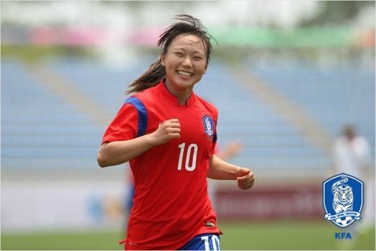 장슬기는동아시아축구연맹(EAFF)동아시안컵에나설여자축구대표팀의막내지만지소연과박은선,유영아가빠진공격진에서큰역할을해야하는막중한책임을맡았다.(자료사진=대한축구협회)
