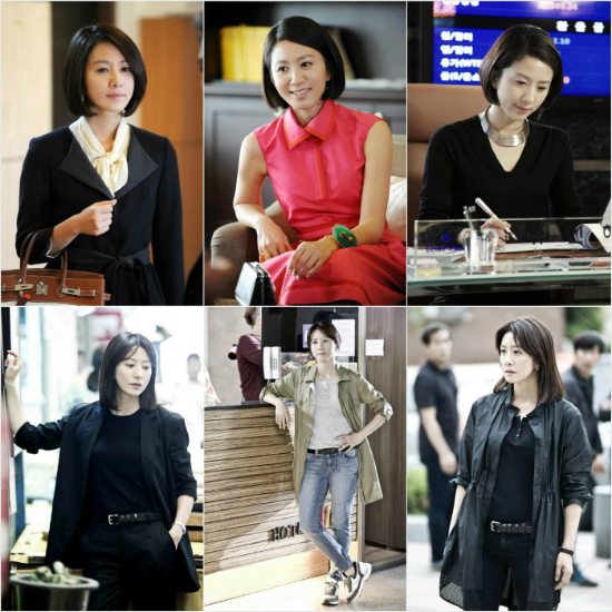 위사진이기존드라마에등장하던김희애사진.아래가'미세스캅'에등장하는김희애사진.(SBS제공)