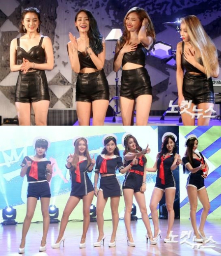 원더걸스(위),티아라(자료사진)