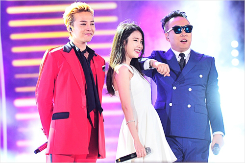 박명수와GD,아이유의무대.사진=MBC제공