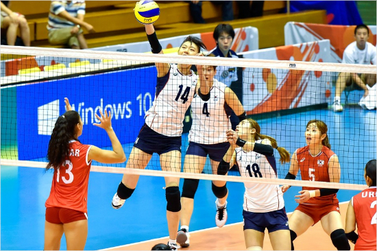 최다14점을올린양효진의공격장면.(자료사진=FIVB)