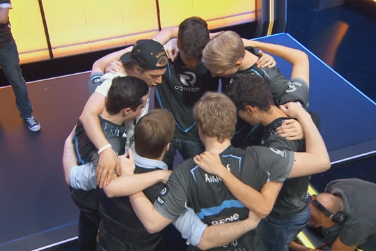 유니콘스 오브 러브를 꺾고 2015 롤드컵 진출에 성공한 오리겐.